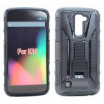 Wholesale LG K10 Premier LTE Armor Holster Combo Belt Clip Case (Black)